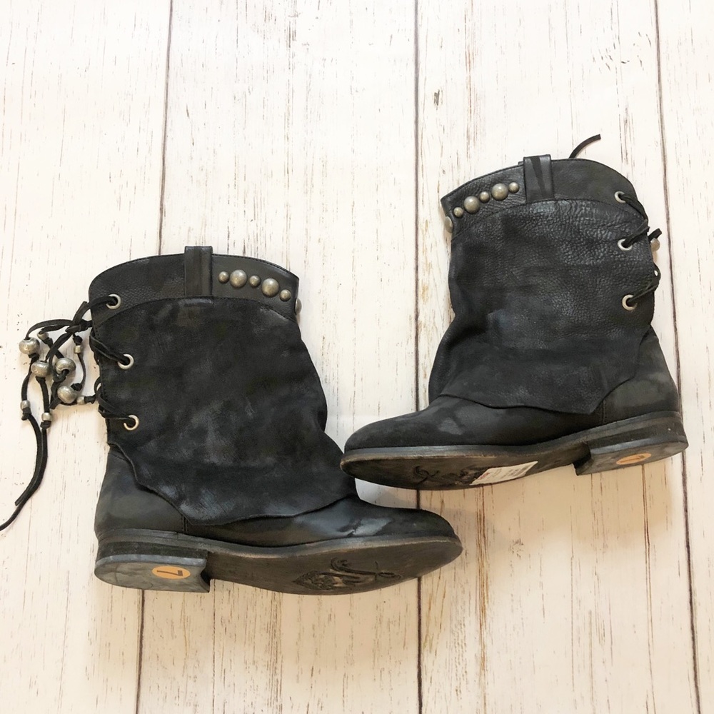 Free People black suede leather ankle boots 7